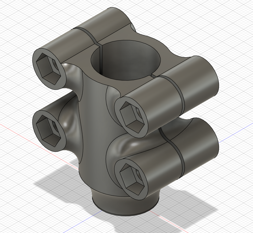 CAD-Modell einer Klemmvorrichtung zur Drehmomentprüfung von Wellen
